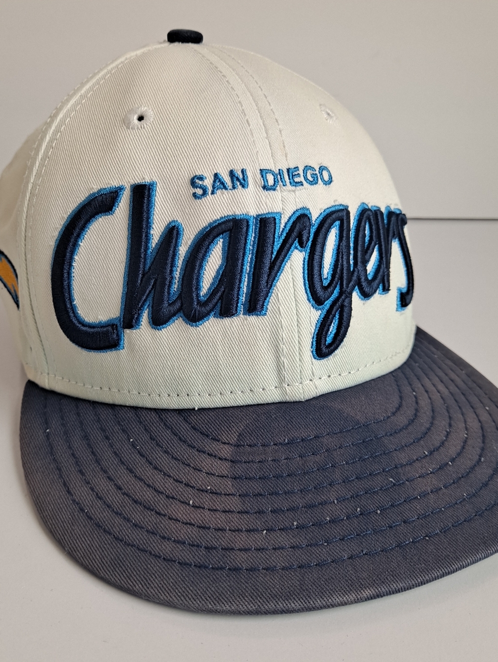 San Diego Chargers New Era 9FIFTY Interior Trim Hat - White, Navy RARE